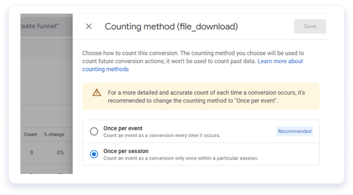 Counting method. Once per session