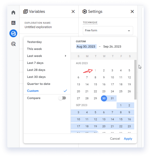 Example of GA4 retention period