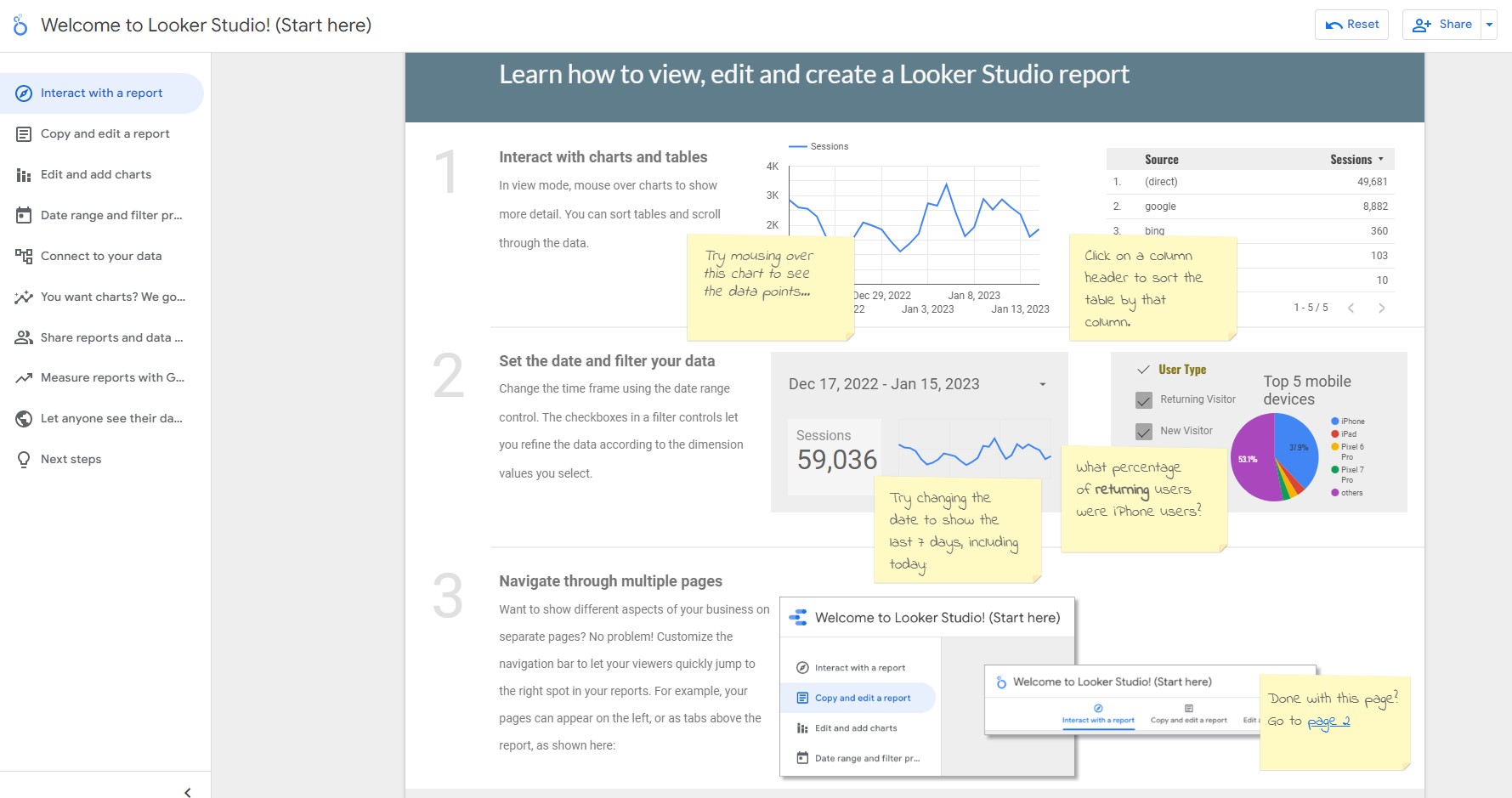 Looker Studio Tutorial report